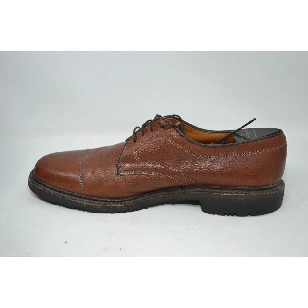 ALLEN EDMONDS Becker BROWN Pebbled Leather Lace Shoes Mens 9‎ D Cap Toe Oxford
